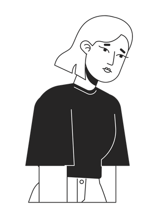Demotivated depressed young woman  イラスト