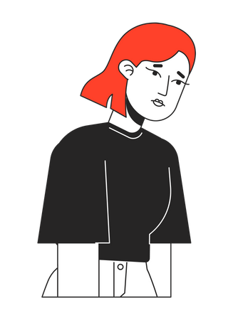Demotivated depressed young woman  イラスト