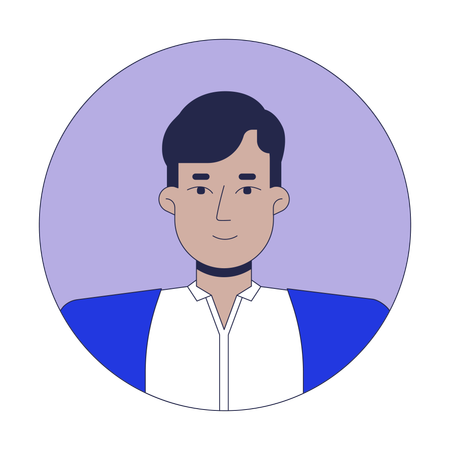 Demure indian man in cardigan with white shirt  Illustration