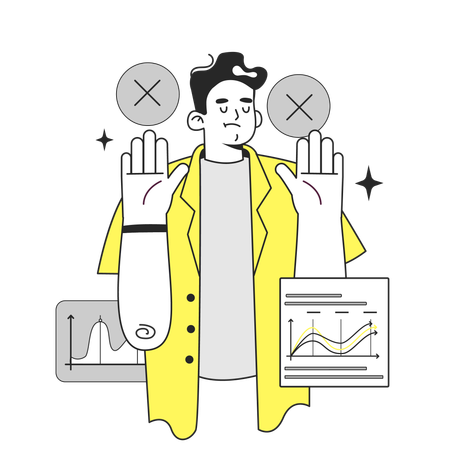 Denial of man throughout cycle in share market  Illustration