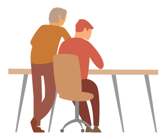 Denken im Geschäftsteam  Illustration