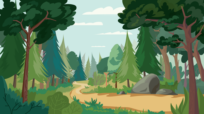 Dense Green Forest Illustration