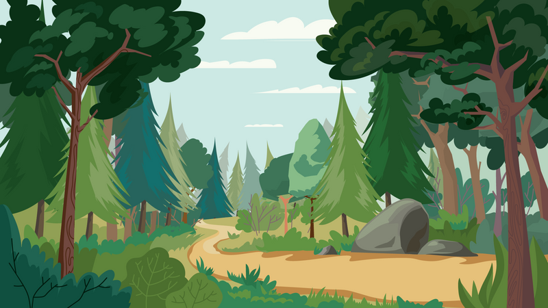 Dense Green Forest  Illustration