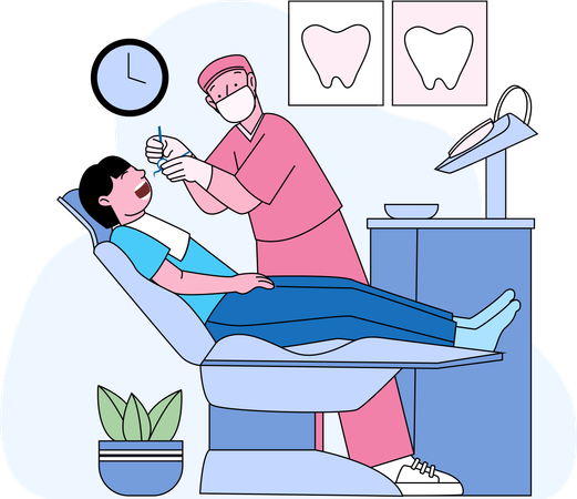Dental Check-up and Ensuring Oral Health  Illustration