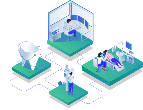 Dental examination process  Illustration