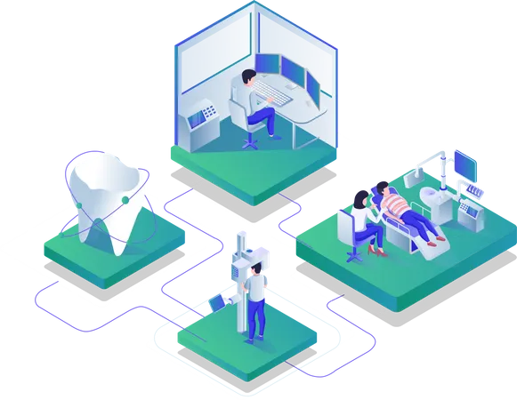 Dental examination process  Illustration