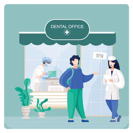 Man with Dentist appointment Illustration