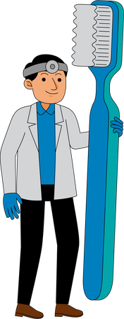 Dentist advises to brush teeth daily  Illustration