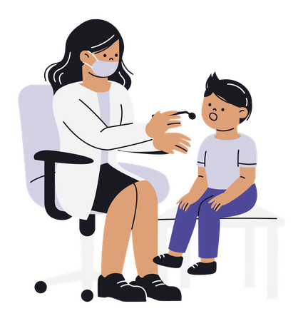 Dentist And Child  Illustration