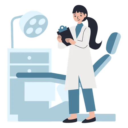 Dentist at work  Illustration