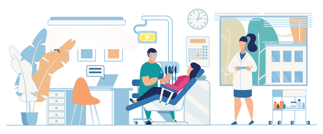 Dentist Cabinet Interior  Illustration