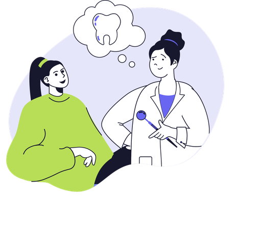 Dentist checking patient teeth  Illustration