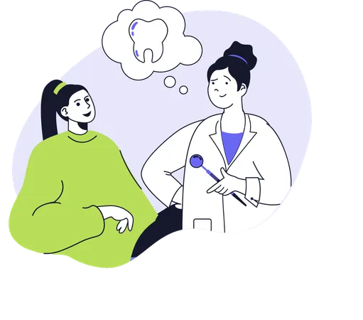 Dentist checking patient teeth  Illustration