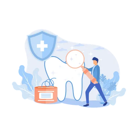 Dentist checking teeth  Illustration