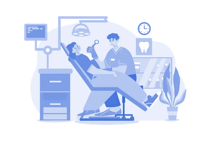 Dentist Clinic Illustration Concept On White Background Illustration