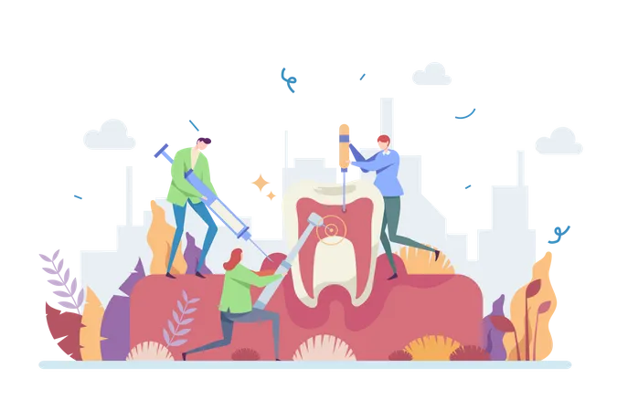 Dental Endodontic Treatment Illustration Illustration