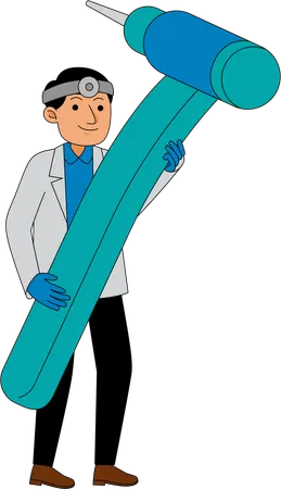 Dentist doing implantation  Illustration