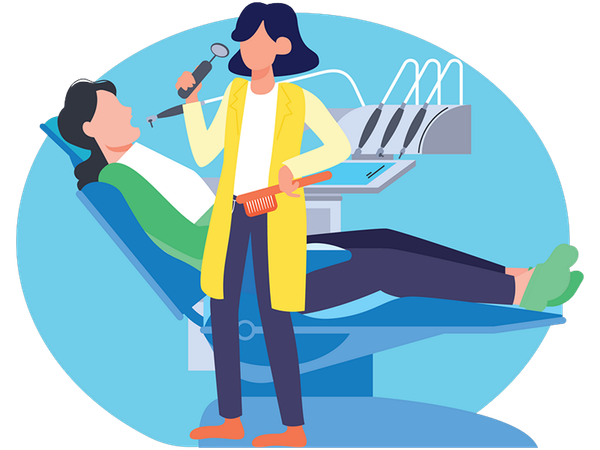 Dentist doing Tooth Extraction  Illustration