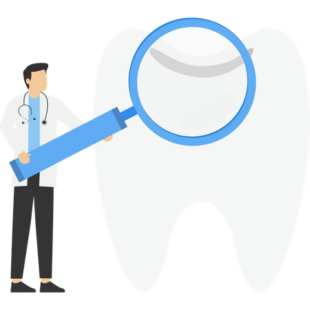 Dentist examining patient teeth  Illustration