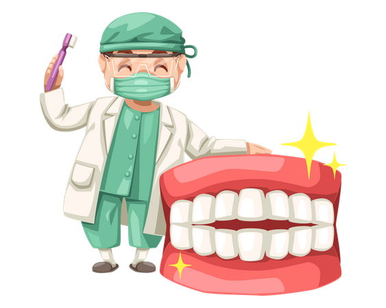 Dentist suggesting healthy teeths  Illustration
