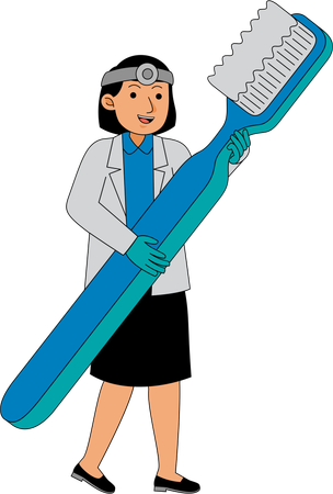 Dentist using toothpaste  Illustration