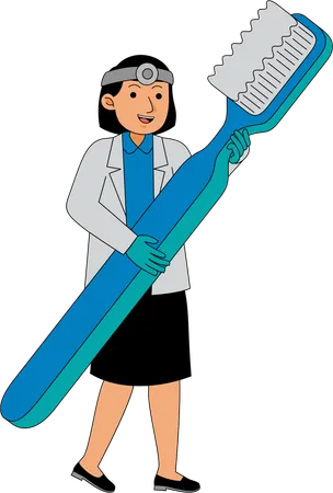 Dentist using toothpaste  Illustration