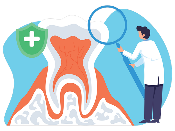 Dentist working on Dental Microscopy  Illustration