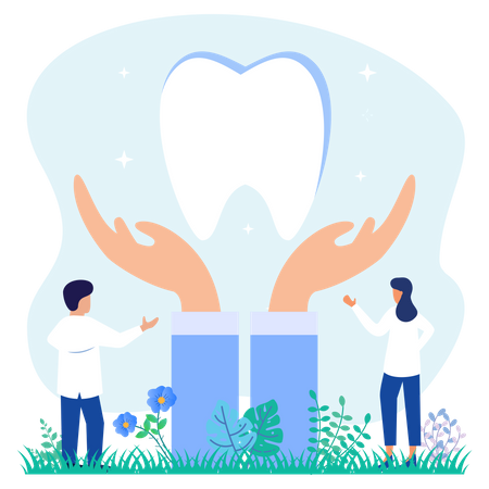 Dentiste avec une dent propre  Illustration