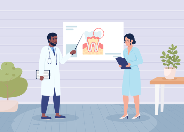 Dentists at medical conference  Illustration