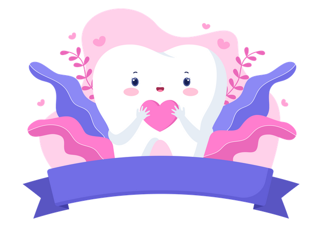 Dents tenant le coeur  Illustration
