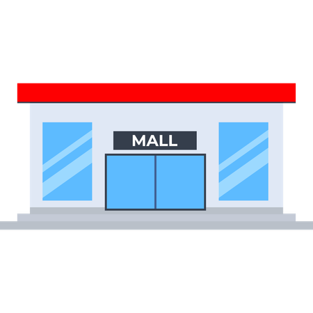 Department store with customers  Illustration