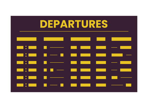 Departure board  Illustration