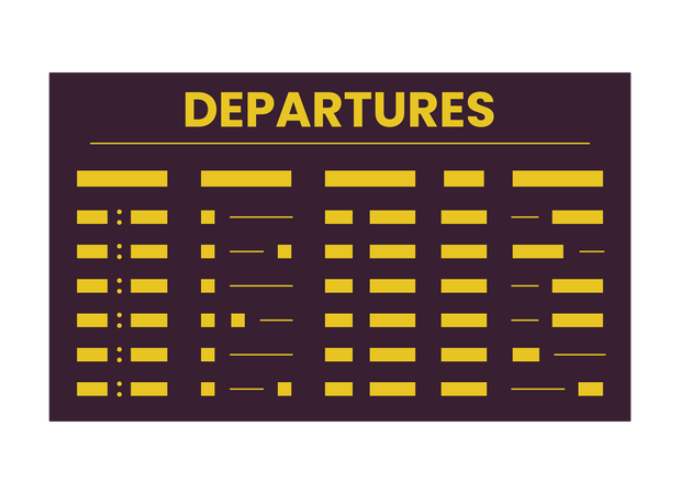 Departure board  Illustration