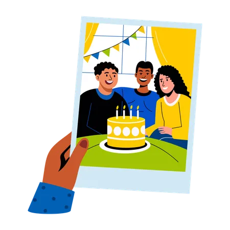 Depicting birthday memories  Illustration