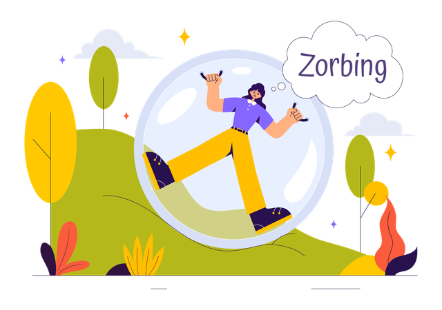 Deporte de Zorbing Bubble Bump  Ilustración