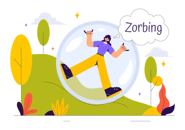 Deporte de Zorbing Bubble Bump  Ilustración