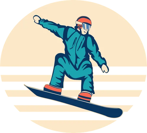 Snowboard de deportes extremos  Ilustración