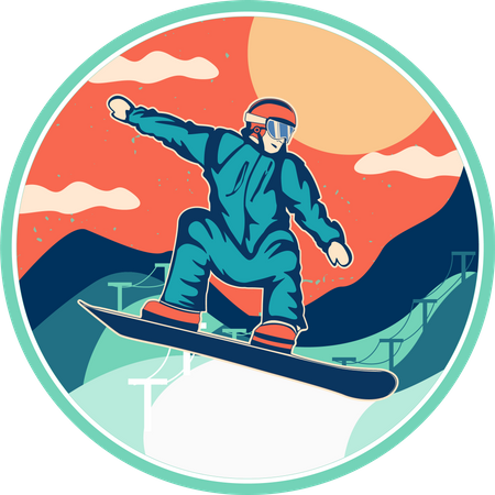 Deporte de invierno Snowboard  Ilustración