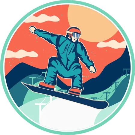 Deporte de invierno Snowboard  Ilustración