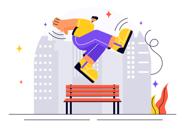 Deportes de parkour  Ilustración