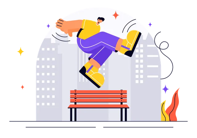 Deportes de parkour  Ilustración