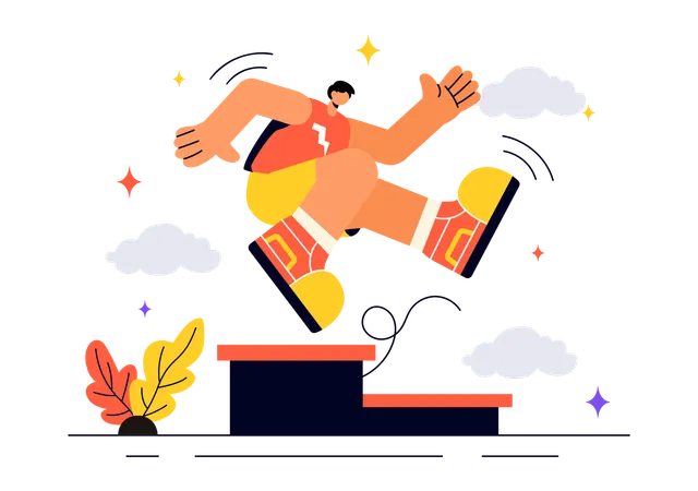 Deportes de parkour  Ilustración