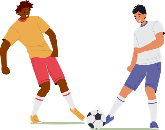 Atleta de fútbol jugando al fútbol  Ilustración