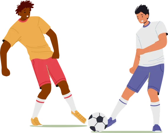 Atleta de fútbol jugando al fútbol  Ilustración