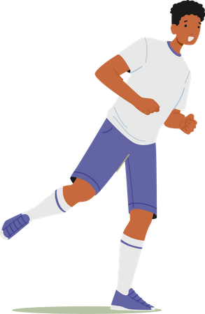 Deportista jugando al fútbol  Ilustración