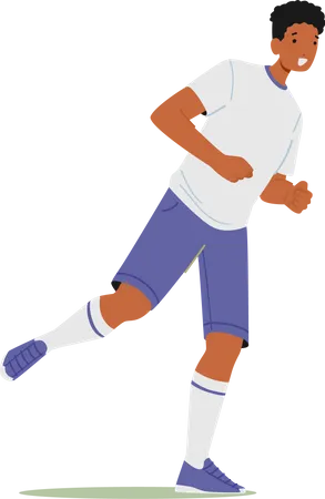 Deportista jugando al fútbol  Ilustración