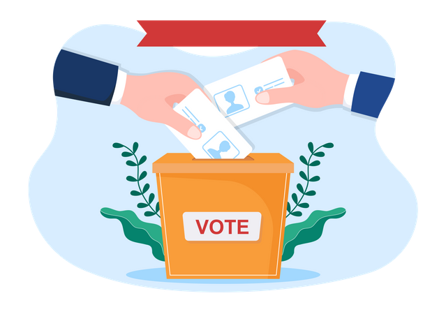 Deposit vote in ballot box  Illustration