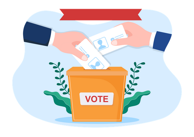 Deposit vote in ballot box  Illustration