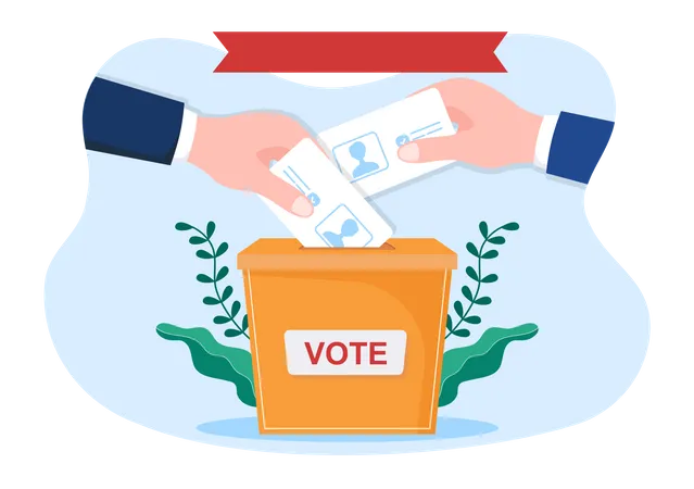 Deposit vote in ballot box  Illustration