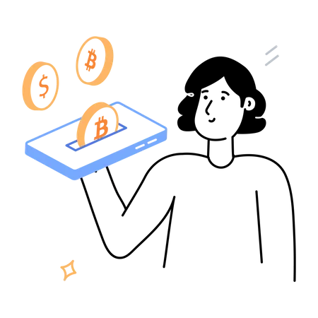 Depósito de bitcoins  Ilustração